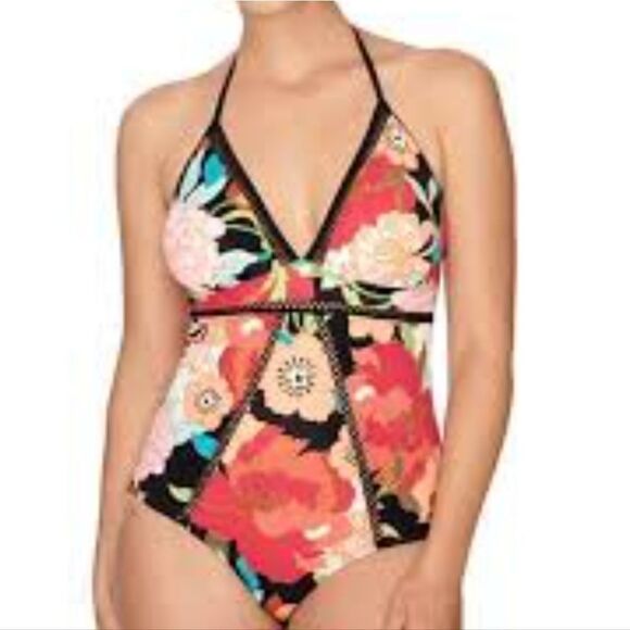 Time & Tru Small One Piece Halter Swimsuit - NEW - Picture 1 of 4